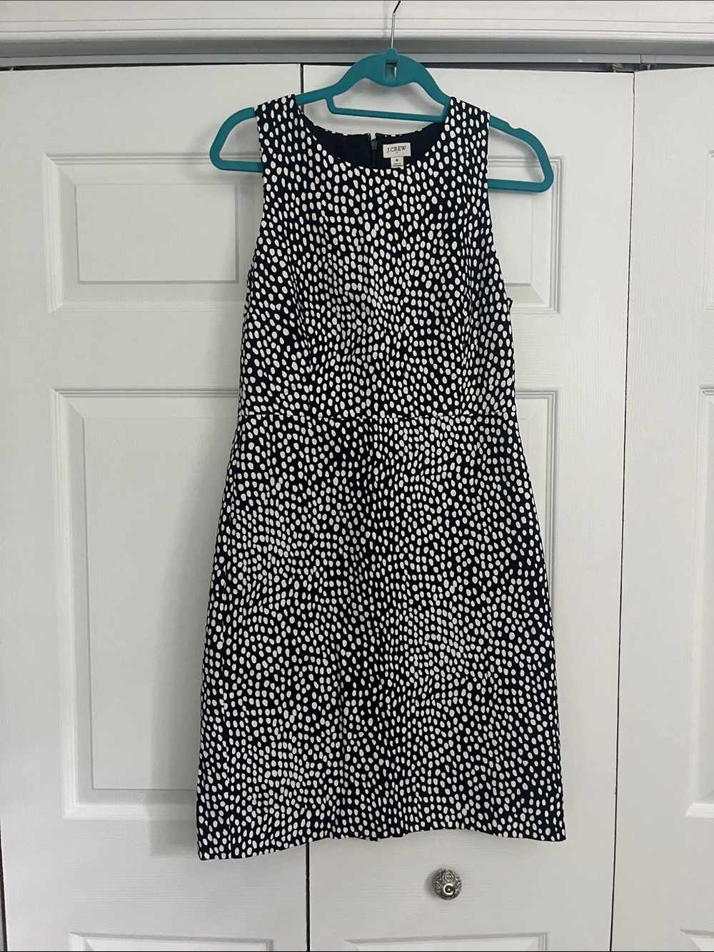 J. Crew Black and White Sleeveless Sheath Dress